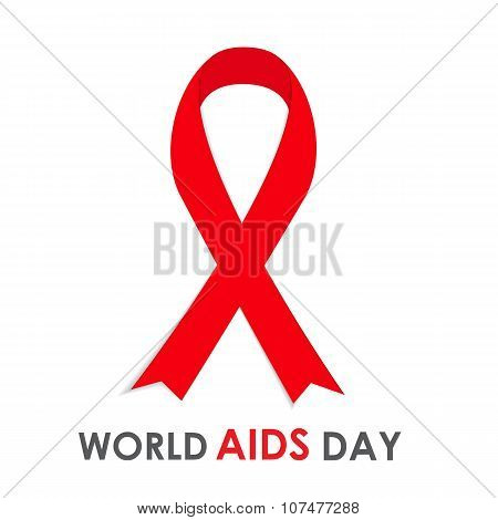 Red Ribon - Symbol of 21 December World AIDS Day Vector Illustra