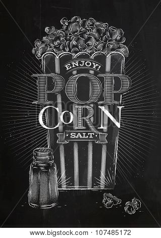 Poster Popcorn Salt Chalk