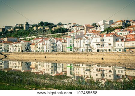 View Of City Alcacer Do Sal Near The River Sado In Portugal