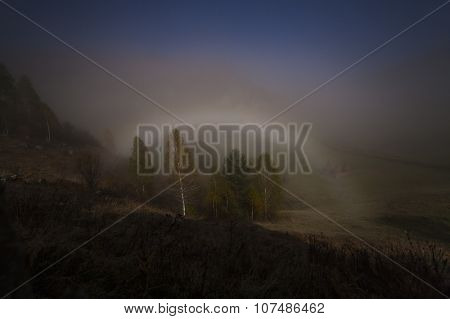 Moonbow Fogbow At Night
