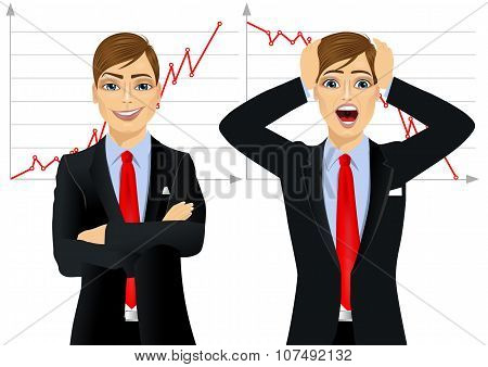 concept face emotion with businessmen