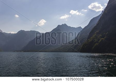 Pleasure Boat On The Koenigssee Lake Close To Berchtesgaden, Germany, 2015
