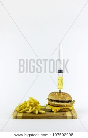 Syringe In A Hamburger