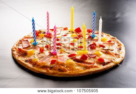 Pizza Creative With Candles