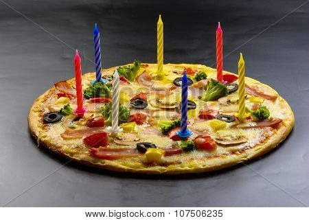 Pizza Creative With Candles
