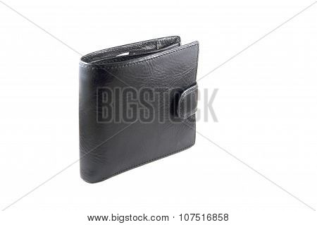Lather wallet on white background
