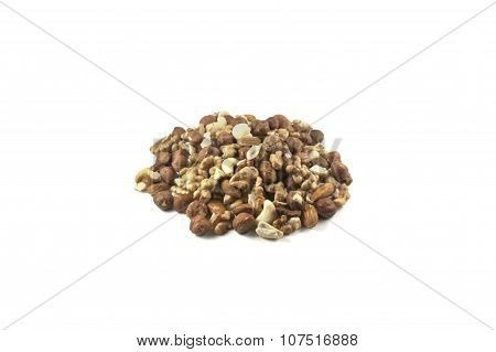 Nuts on white background