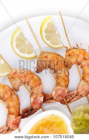 Shrimp Scampi Skeweres with Souce