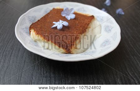 Turkish national dish kazan dibi rice pudding