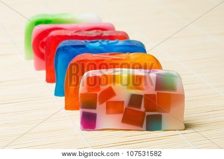 Beautiful set of many different handmade soap.
