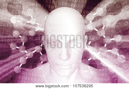 Binary Technology Stream with 1s and 0s Art