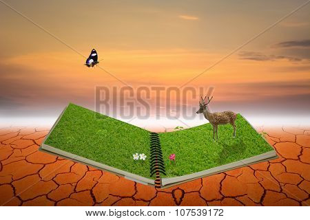 Open Notebook Nature On Dry Ground