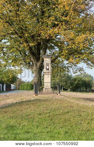WIELICZKA, POLAND - OCTOBER 8, 2015:  Old Wayside shrine in Wieliczka near Cracow. Poland