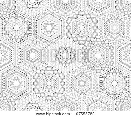 Seamless White Embroidery Pattern.
