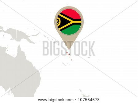 Vanuatu On World Map