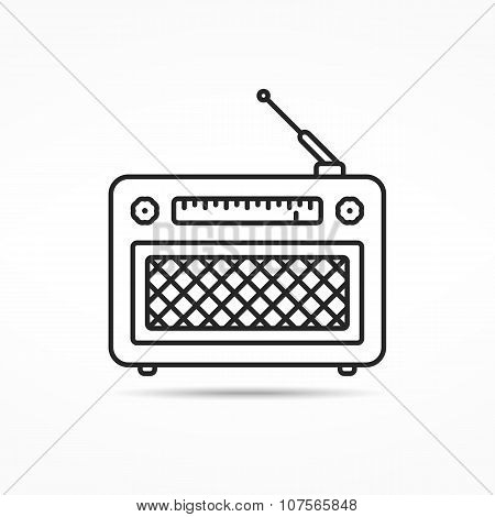Retro Radio Line Icon