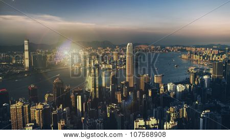 Hong Kong Sunset Victoria Habor View Concept