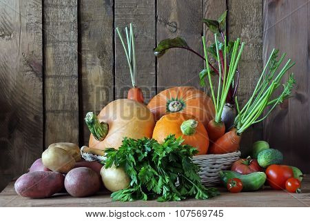 Vegetables In A Basket. Crop.