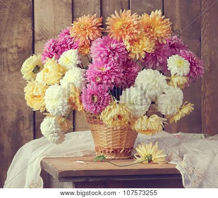 Still Life With A Bouquet. Card, Invitation, Congratulation.