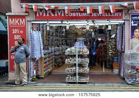 Unidentified People Shop At A Grocery Shop In Little India, Singapore