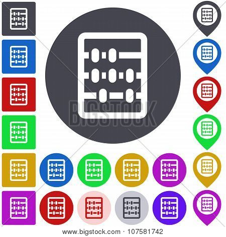 Color abacus icon set
