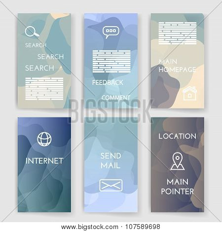 Set of poster, flyer, brochure design templates with Map Location, Mail, Internet, Homepage for web
