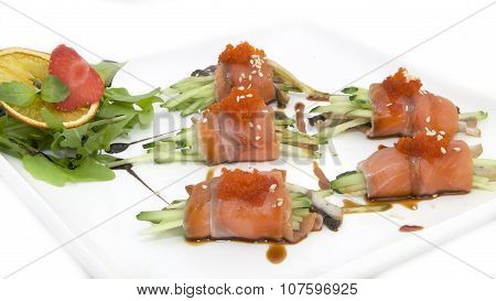 Fish rolls with herbs