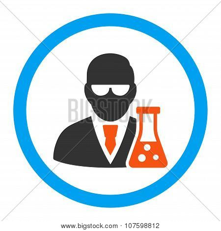 Scientist With Flask Rounded Vector Icon