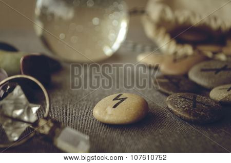 runes and tarot cards