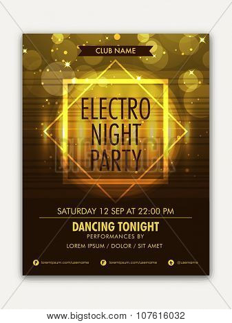 Creative shiny Template, Banner or Flyer design Musical Night Party celebration. 