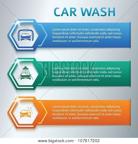 Car-wash-horizontal-banner-set-gray-background