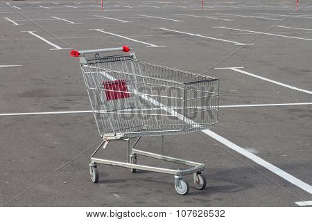 Empty Market Cart On Parking