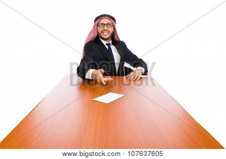 Arab businessman isolated on white