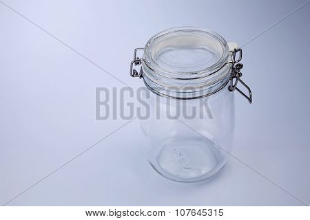 air tight jar on the white background