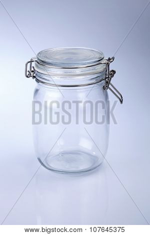 air tight jar on the white background