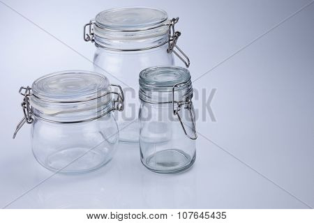 air tight jar on the white background