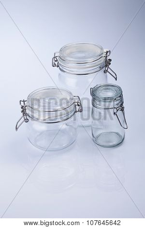air tight jar on the white background