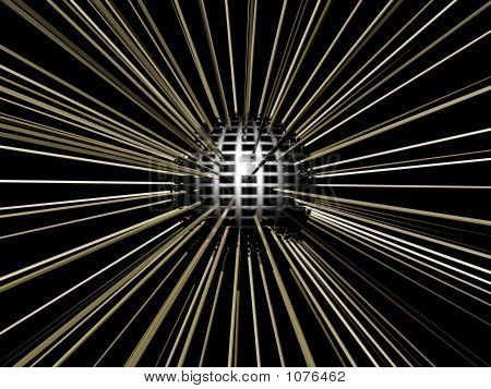 Bola de discoteca con luces brillantes que reflejan.