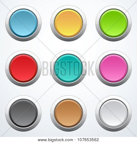 Set of round buttons
