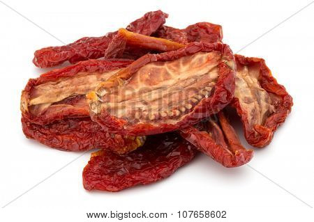 Dried tomatoes isolated on white background cutout