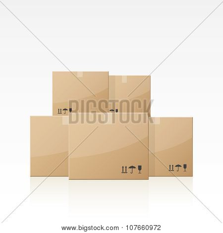 Closed cardboard boxes. Vector illustration eps 10.