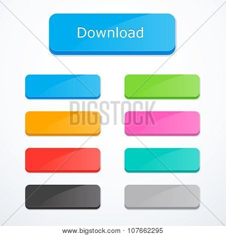 Set of colored rectangle bottons