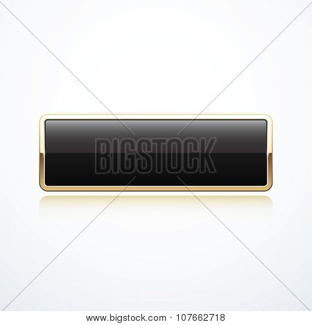 Black and gold rectangle button.