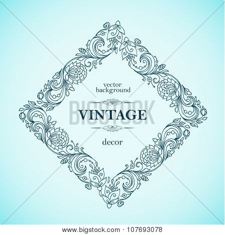 Square floral vintage frame.
