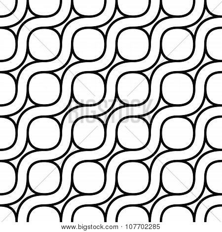 Seamless monochrome curved pattern