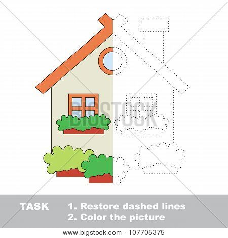 Vector trace game. Umbrella to be colored.