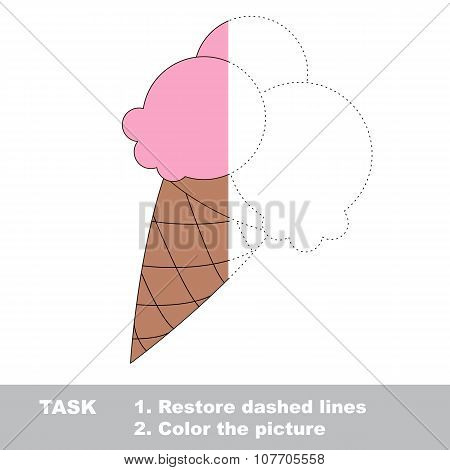 Vector trace game. Umbrella to be colored.