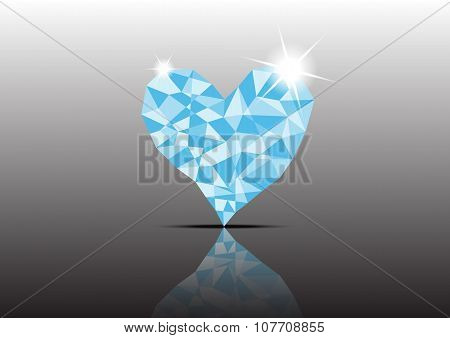 Polygon Ice Diamond Heart