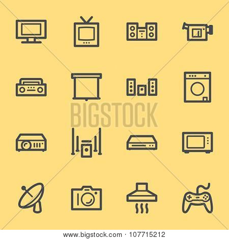 Home Appliance web icons set