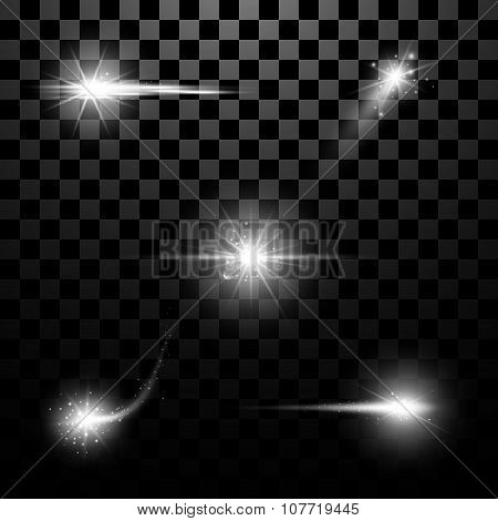 Set Of Lighting Flare. Abstract Image. Stock Vector